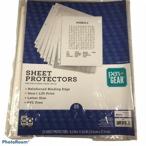Pen And Gear 25 Sheet Protectors New